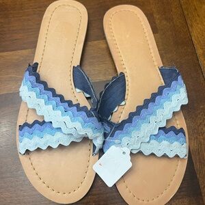 Draper James Piper Blue Ombre Strap Sandals Size 8.5 NWOT